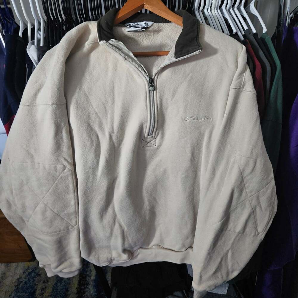Columbia Sportswear Company Mens Beige Half Zip Fleece Sweatshirt Size XXL